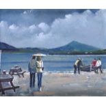 Sean Lorinyenko - SUMMER ACTIVITIES ON DOWNINGS SEAFRONT - Watercolour Drawing - 9.5 x 11.5 inches -