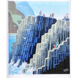 Cupar Pilson - AT THE GIANT'S CAUSEWAY - Limited Edition Coloured Print (3/95) - 12 x 10 inches -