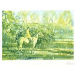 Sir Alfred Munnings, KCVO - THE HUNTSMAN - Coloured Print - 15 x 22 inches - Signed