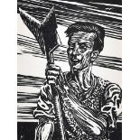 Harry Kernoff, RHA - TURF MAN - Black & White Print - 7 x 5 inches - Unsigned