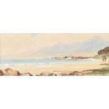 Rowland Hill, RUA - MOURNE MOUNTAINS FROM TYRELLA - Watercolour Drawing - 4.5 x 10 inches - Signed