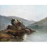 Alfred Fontville De Breanski - THE COLEEN BAWN ROCK, KILLARNEY - Oil on Canvas - 12 x 16 inches -