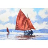 Dennis Orme Shaw - GALWAY HOOKER OFF PORTAFERRY - Oil on Canvas - 20 x 30 inches - Signed