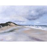 Karen Wallis - EAST STRAND, PORTRUSH - Acrylic on Canvas - 14 x 18 inches - Signed in Monogram