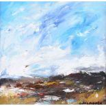 Martin Gallagher - BLUE SKY OVER THE BOG - Oil on Canvas - 8 x 8 inches - Signed