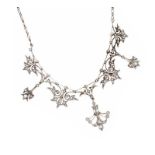 EDWARDIAN 14CT WHITE GOLD AND DIAMOND NECKLACE