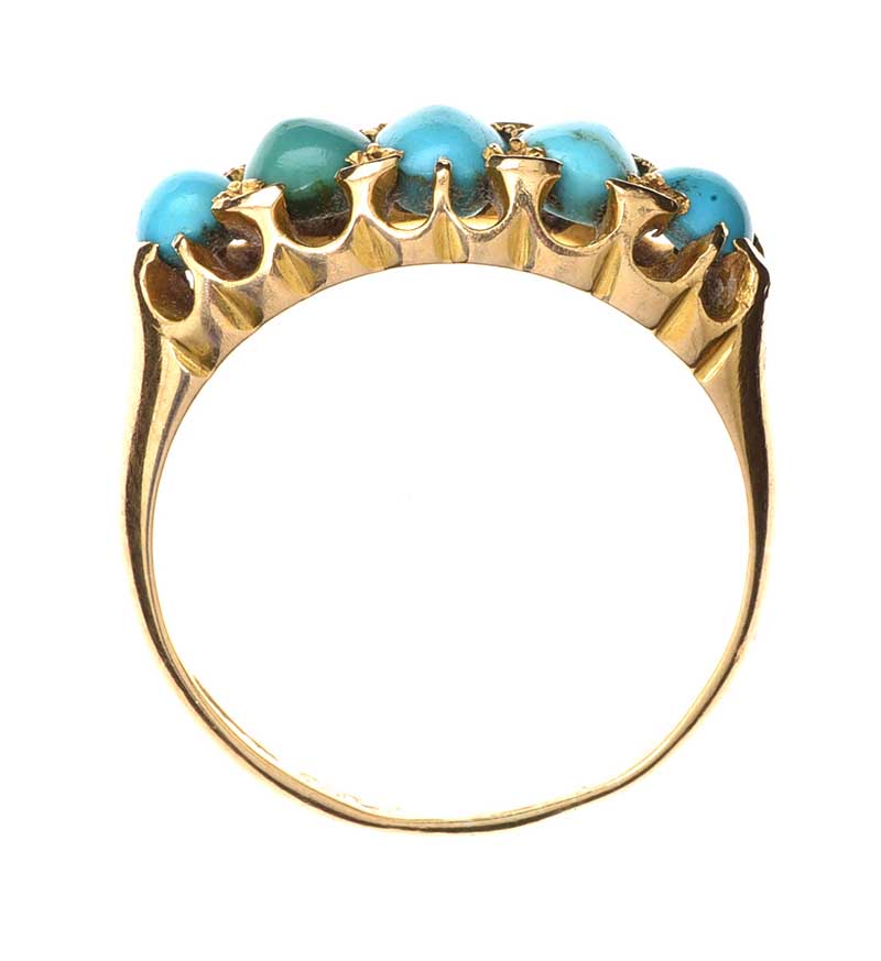 MID-CARAT GOLD TURQUOISE RING - Image 3 of 3