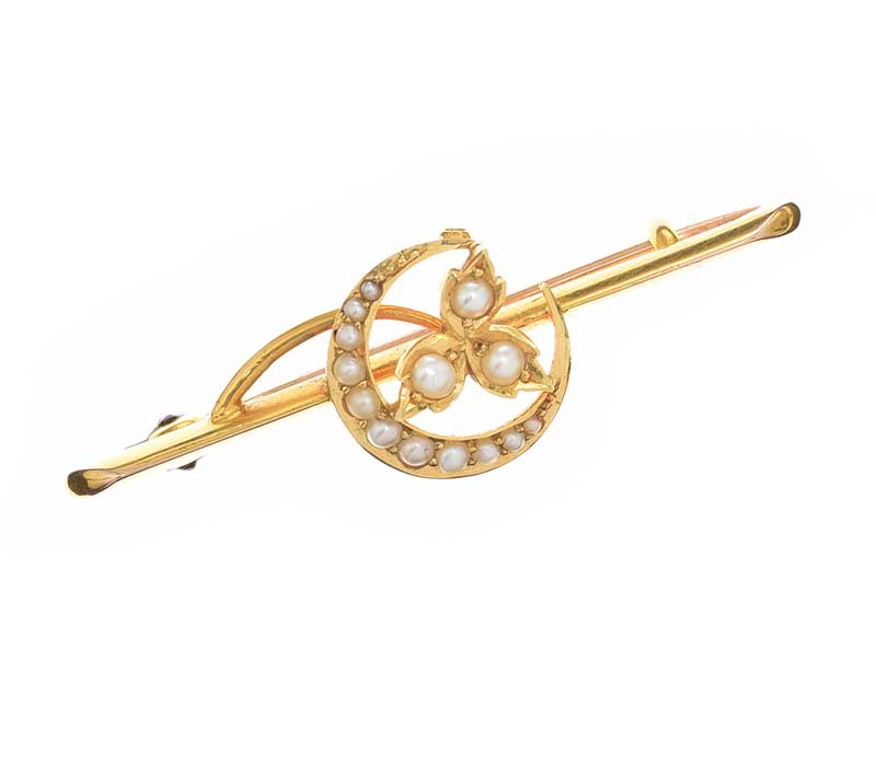 SEED PEARL BAR BROOCH