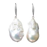 PAIR OF BAROQUE PEARL DROP EARRINGS