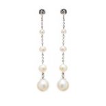 14CT WHITE GOLD PEARL DROP EARRINGS