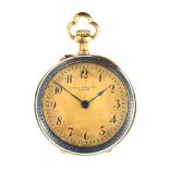 18CT GOLD ENAMEL POCKET WATCH