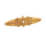 15CT GOLD SEED PEARL BROOCH