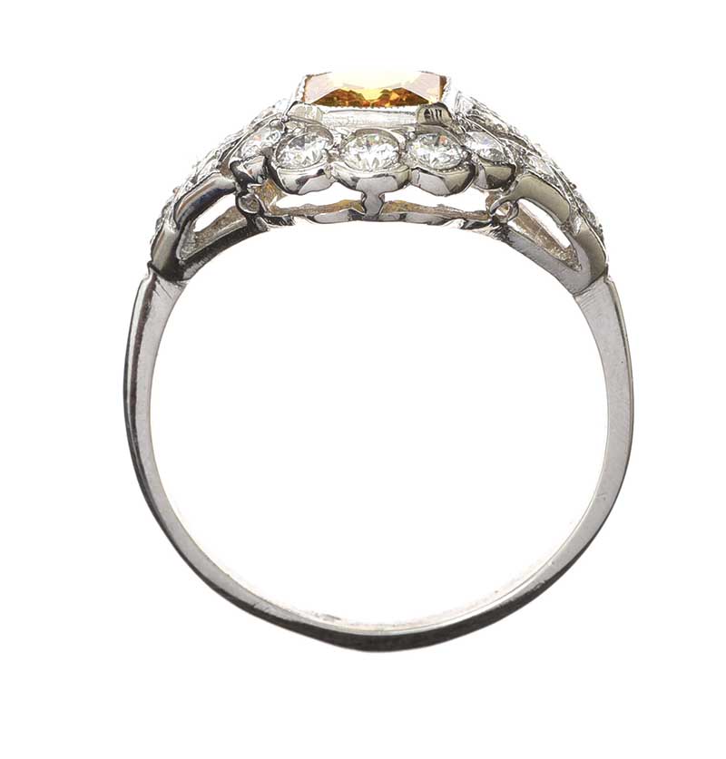 PLATINUM YELLOW SAPPHIRE AND DIAMOND RING - Image 3 of 3