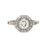 ART DECO PLATINUM DIAMOND RING