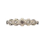 9CT GOLD FIVE STONE DIAMOND RING