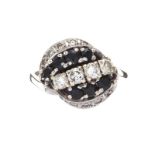 18CT WHITE GOLD SAPPHIRE AND DIAMOND RING