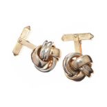 KNOTTED GOLD-TONE CUFFLINKS