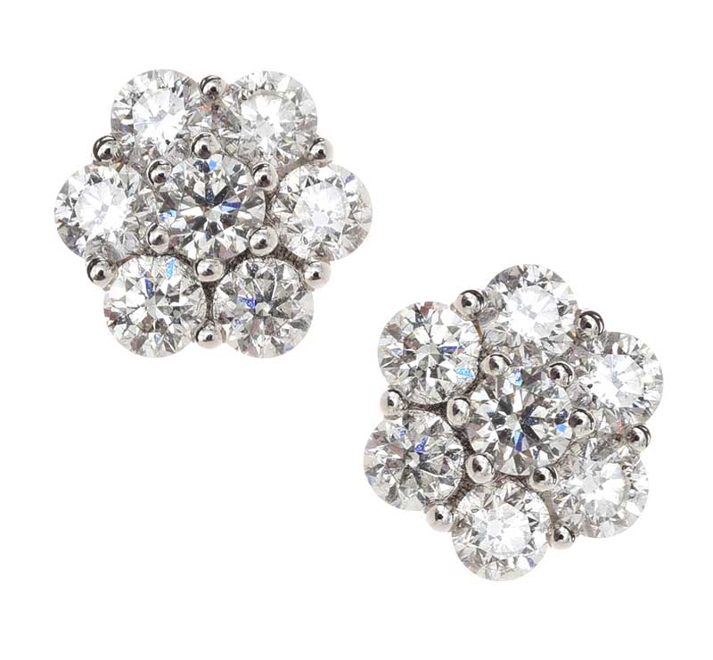 18CT WHITE GOLD DIAMOND EARRINGS