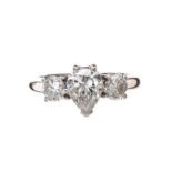 18CT WHITE GOLD THREE STONE DIAMOND RING