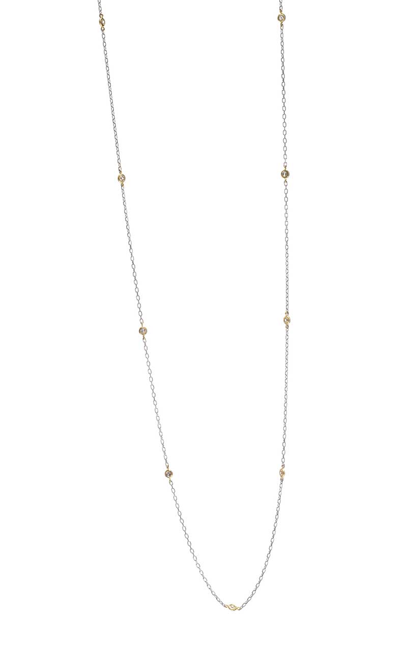 18CT GOLD AND WHITE GOLD DIAMOND NECKLACE