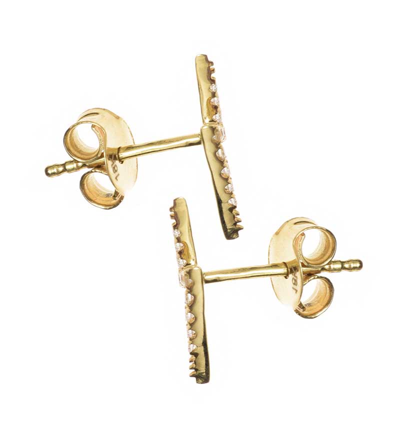 18CT GOLD DIAMOND EARRINGS - Image 3 of 3