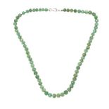 STRAND OF FACETED EMERALDS