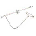 WHITE GOLD DIAMOND BAR BROOCH