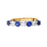 18CT GOLD SAPPHIRE AND DIAMOND RING