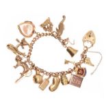 9CT GOLD CHARM BRACELET