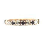 9CT GOLD SAPPHIRE AND DIAMOND RING