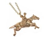 9CT GOLD HORSE AND RIDER NECKLACE
