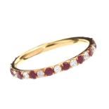 18CT GOLD RUBY AND DIAMOND RING