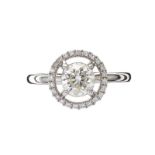 18CT WHITE GOLD DIAMOND HALO RING