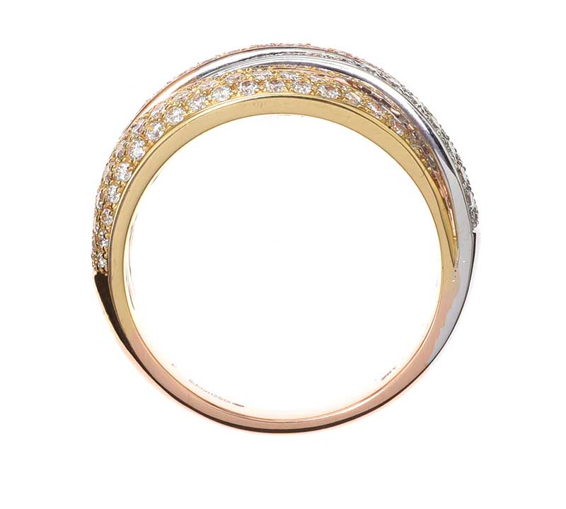 18CT GOLD, WHITE GOLD AND ROSE GOLD DIAMOND RING - Image 3 of 3