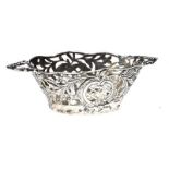 ANTIQUE PIERCED STERLING SILVER BASKET DISH