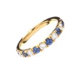 18CT GOLD SAPPHIRE AND DIAMOND RING