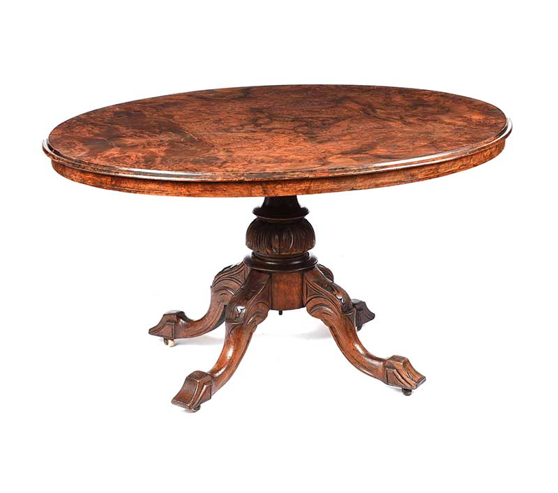 VICTORIAN WALNUT OVAL BREAKFAST TABLE