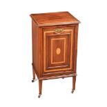 EDWARDIAN INLAID MAHOGANY COAL CABINET