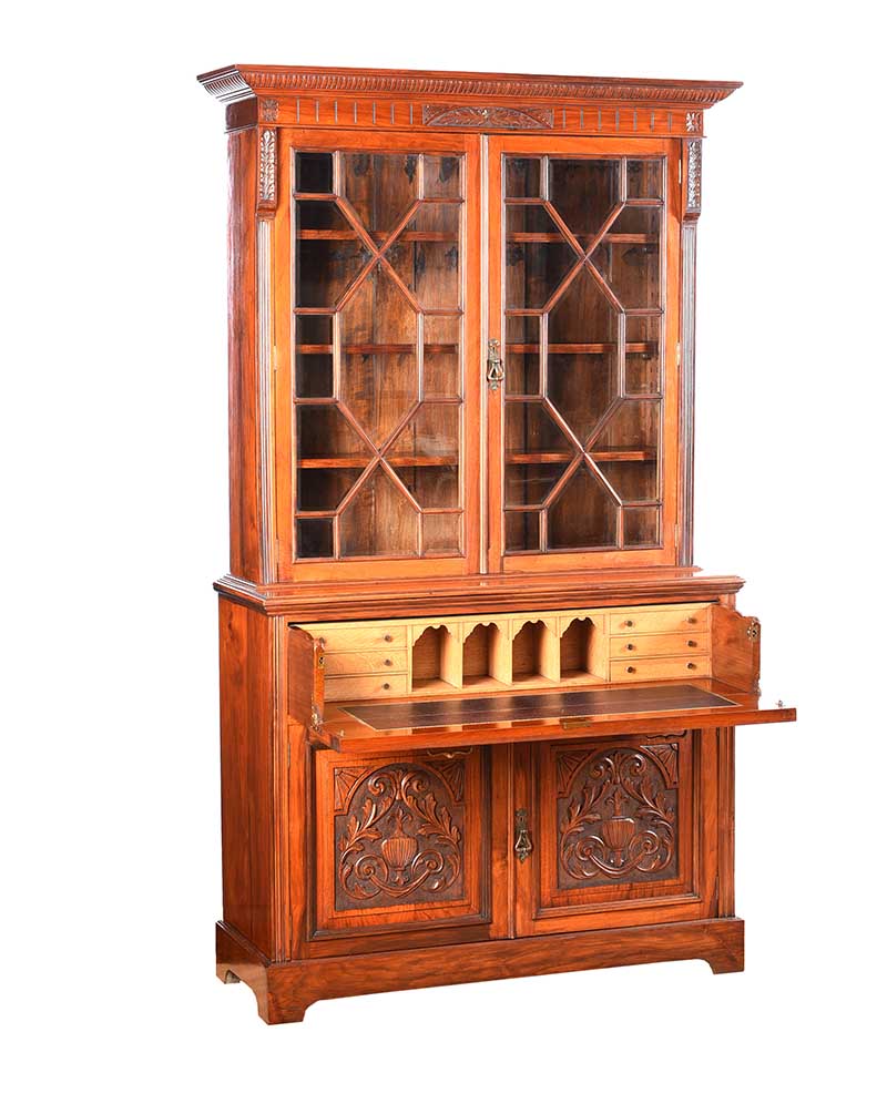 VICTORIAN MAHOGANY TWO DOOR BOOKCASE - Image 2 of 15