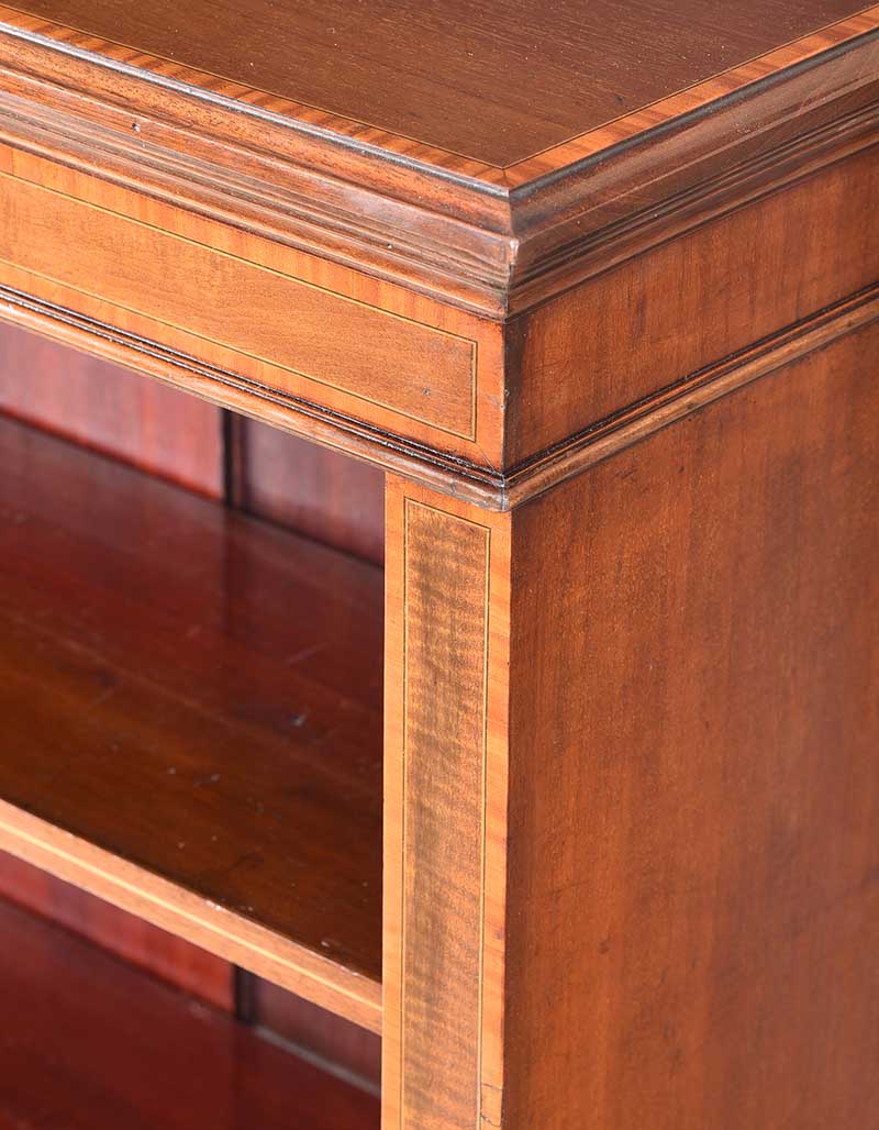 EDWARDIAN INLAID MAHOGANY OPEN BOOKCASE - Image 3 of 5