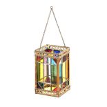 VICTORIAN LEADED GLASS HALL LANTERN