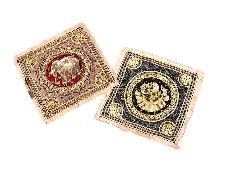 TWO INDIAN BEADWORK PANELS