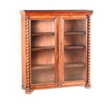 VICTORIAN MAHOGANY TWO DOOR BOOKCASE