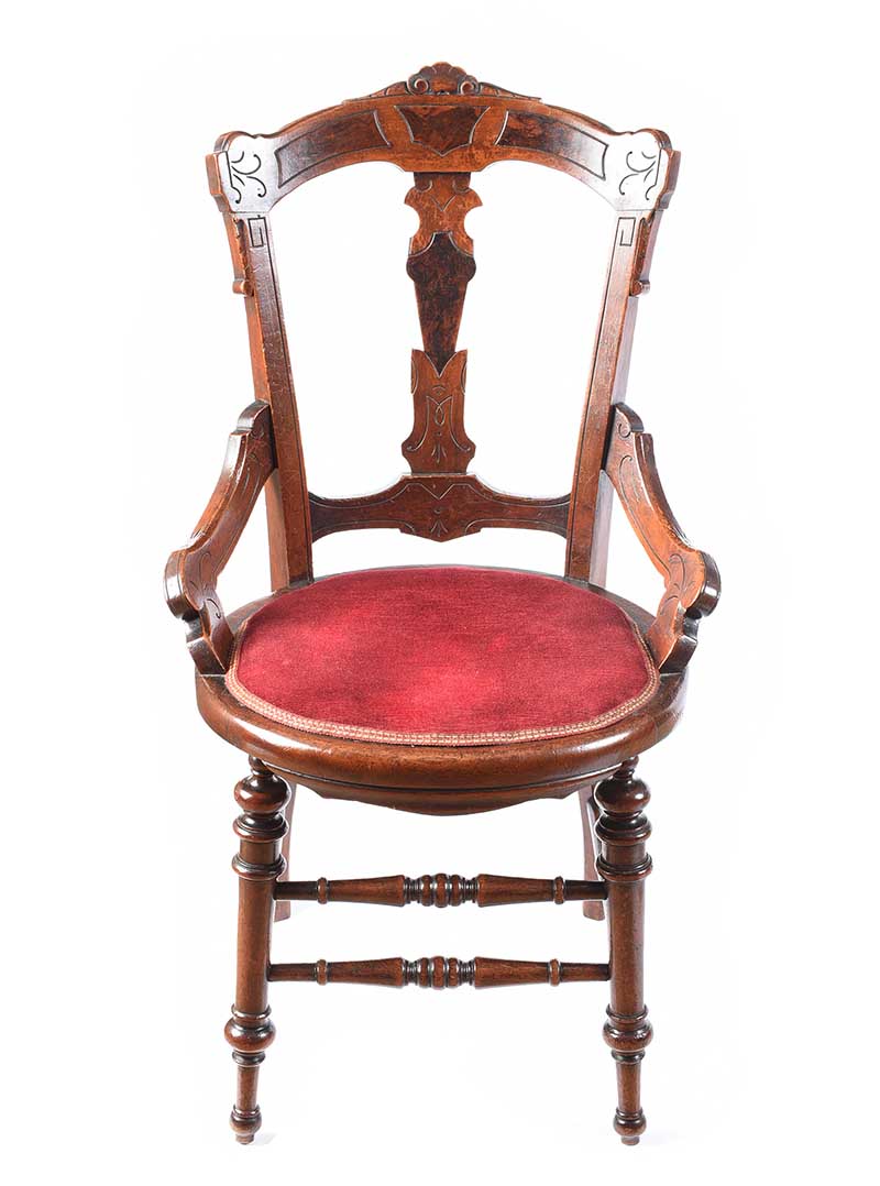 VICTORIAN MAHOGANY DESK CHAIR - Image 4 of 6