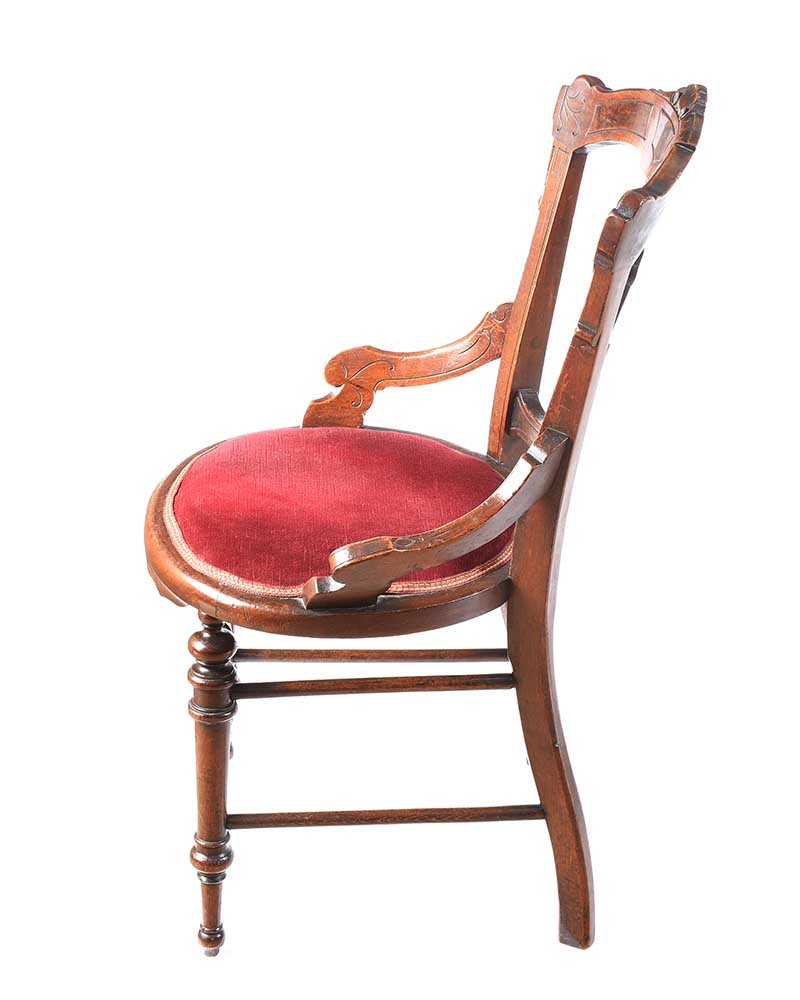 VICTORIAN MAHOGANY DESK CHAIR - Image 5 of 6