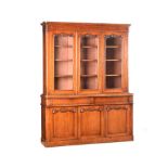 VICTORIAN MAHOGANY THREE DOOR BOOKCASE