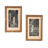 PAIR OF GILT FRAMED COLOURED ENGRAVINGS