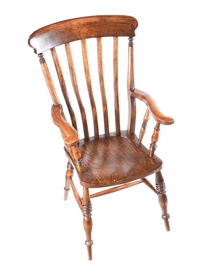 ELM RAIL BACK COUNTRY ARMCHAIR - Image 2 of 6