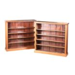 PAIR OF EDWARDIAN MAHOGANY OPEN BOOKCASES