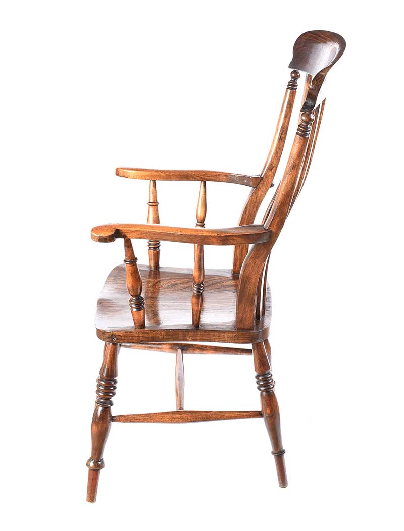 ELM RAIL BACK COUNTRY ARMCHAIR - Image 5 of 6